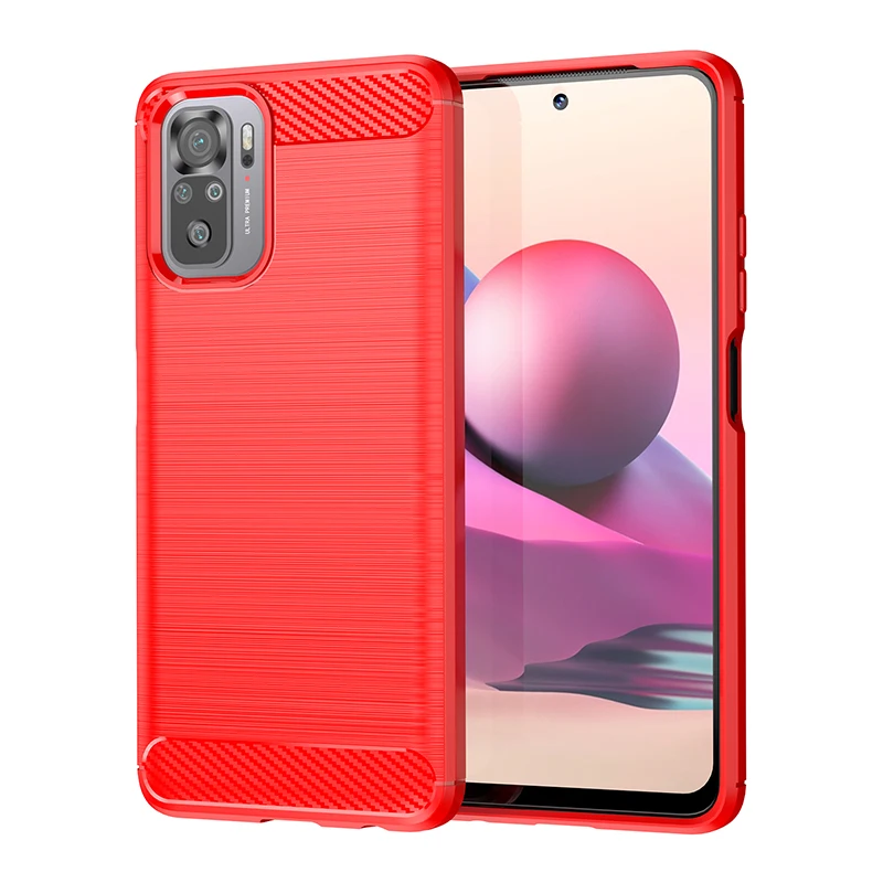 Carbon Fiber Silicone Case with Brushed Texture Back Cover