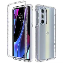 Premium Crystal Clear Shockproof Protective Case with Hard Bumper and Soft TPU for PC and TPU (Clear)