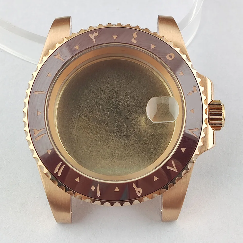 Arabic bezel NH35 watch case sapphire glass 40.5mm waterproof stainless steel case 20mm strap watch set accessories
