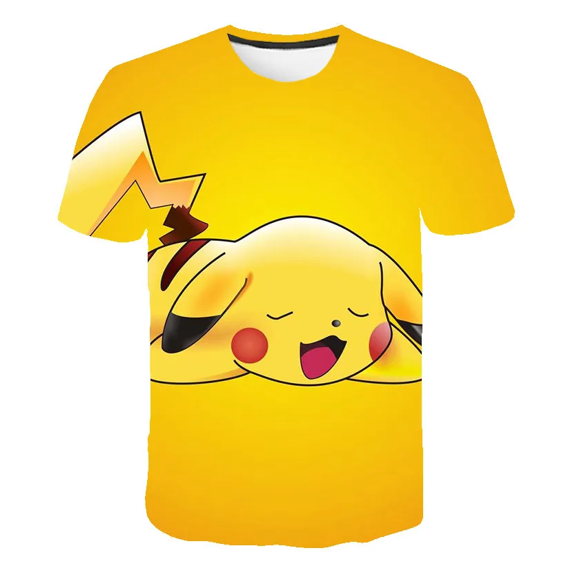 3d pokemon T-shirt kid pokemon Shirt Print Anime Tshirt Printed Harajuku Funny T shirts boys girls Clothing summer Cool tops black long sleeve shirt