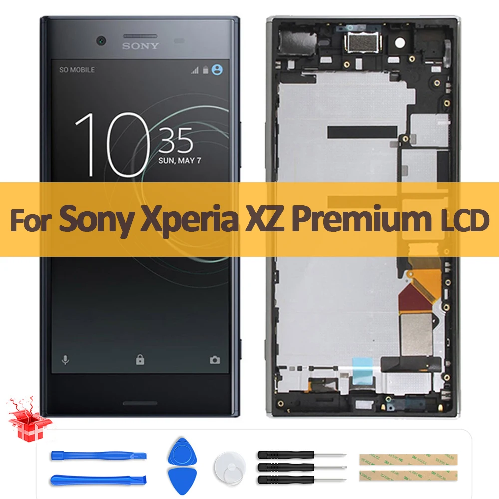 

5.5" Original LCD For Sony Xperia XZ Premium LCD Display Touch Screen Digitizer Assembly With Frame For SONY XZP G8142 G8141 LCD