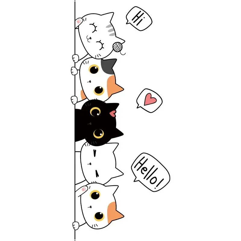 Cute Kitten Door Sticker Decor 5
