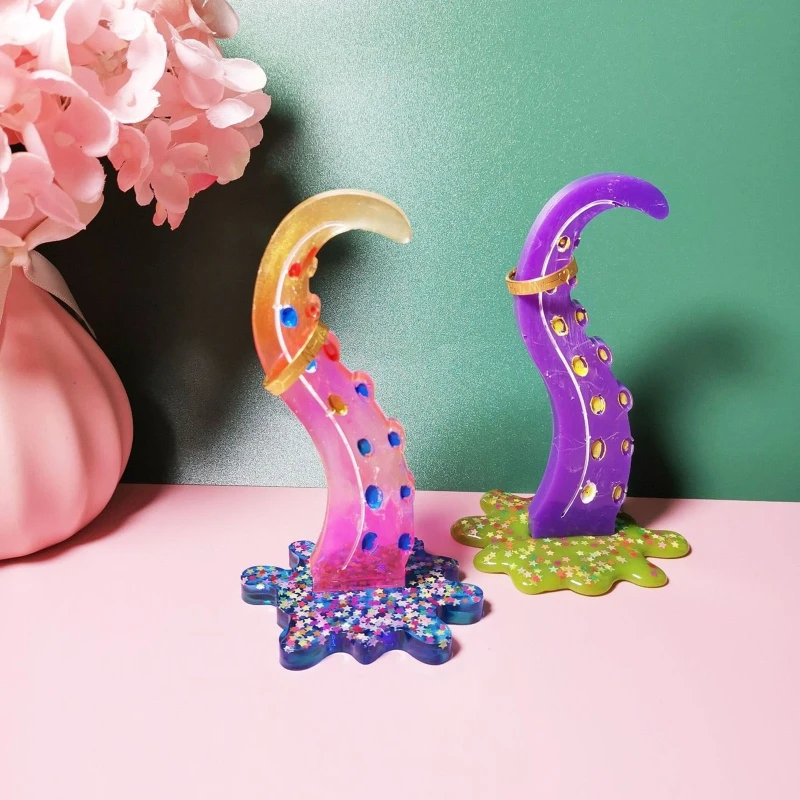 

Octopus Rings Display Rack Epoxy Resin Mold Jewelry Ring Display Showing Shelf Decorations Silicone Mould DIY Craft Mold