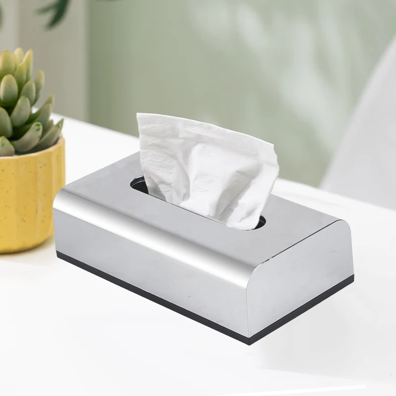 

Electroplate Tissue Box Napkin Papers Container Bathroom Paper Towel Holder Living Room Stationery Organizer Box for Home Office