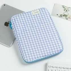 Shockproof Tablet Handbag Case, 11 - 13 Inch Premium Protection Sleeve for 11in (Checkered Blue)
