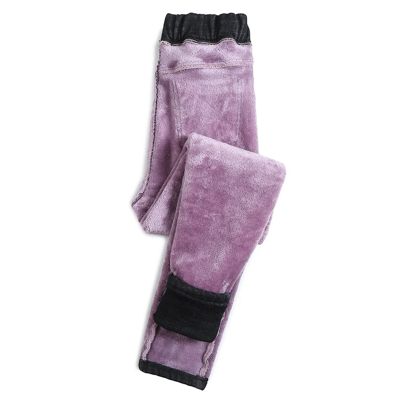 Nuevos pantalones vaqueros ajustados de cintura elástica de invierno, pantalones de tubo térmicos gruesos informales de lana para mujer, pantalones vaqueros cálidos de felpa azul clásicos - Imagen 5