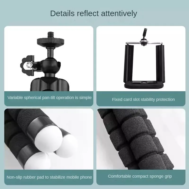Phone Tripod Mini Tripod Flexible Phone Tripod Camera Tripod Phone Tripod Mount Photography Tripod For iPhone Huawei Xiaomi Samsung Gopro Flashlight