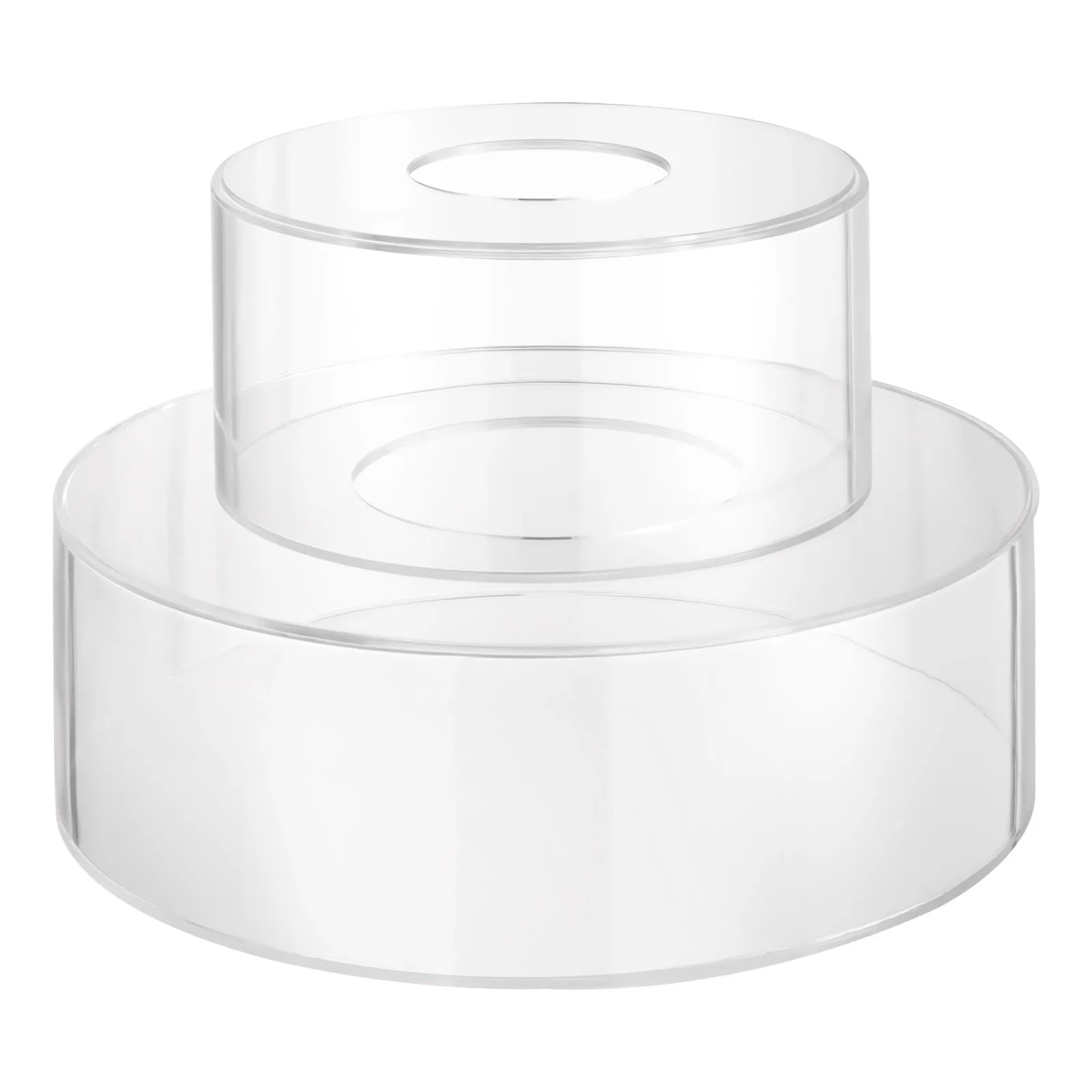 2 Stück Acryl-Kuchenständer, befüllbare Kuchenpodeste, transparente Kuchenstufen, stapelbare Kuchen-Präsentationsboxen, Deko für Hochzeiten und Partys, 8 und 12 Zoll – Detail 11