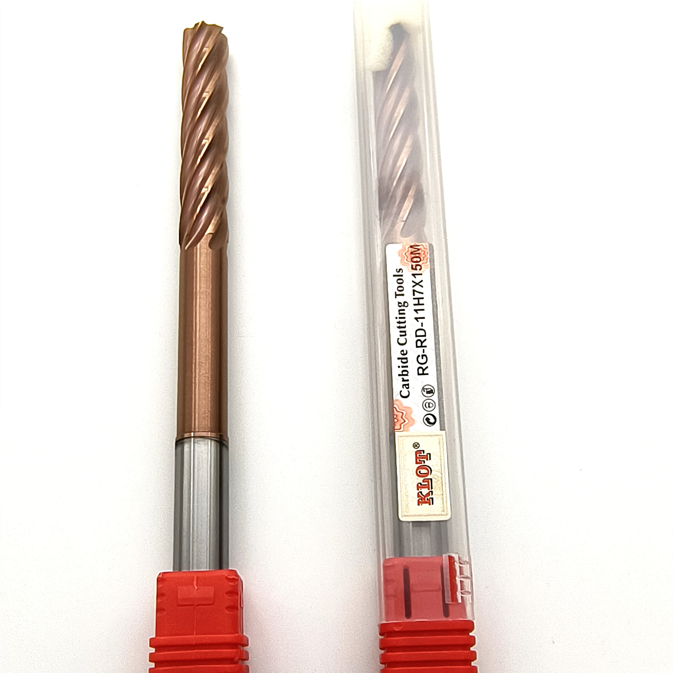 Coated Carbide Chucking Machine  Spiral Reamer Extended Reach  Long Neck Full length 150mm Dia. 5-20mm H7 HRC 60 for Blind-hole 2
