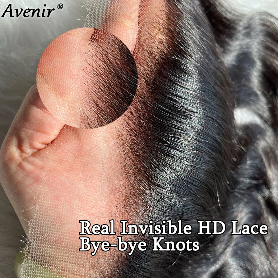 Avenir Single Mini Knots Hd Lace Frontal only13x6 HD Invisible Melt Skin Lace Body Wave For women
