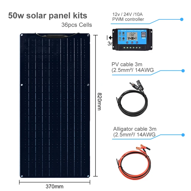 ☼Comprar panel solar curvable de alta eficiencia y flexibilidad 60W pico,  24V