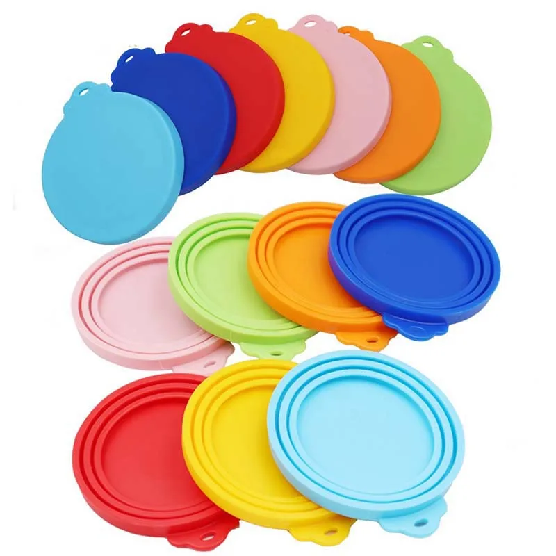 Food Cover 3 In 1 Reusable Pet Food Can Silicone Fresh Keeping Preservation Cover For 8.9cm/7.3cm/6.5cm