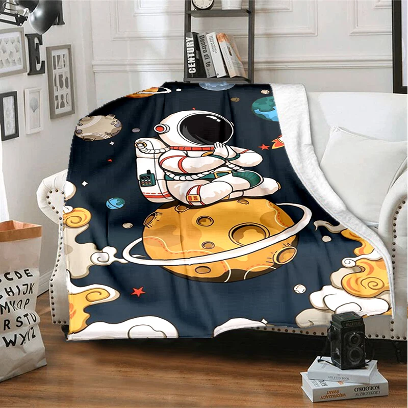 

Explore the Universe Planet Soft Plush Blanket Flannel Cover Blanket Suitable for Living Room, Bedroom, Sofa, Picnic Cover