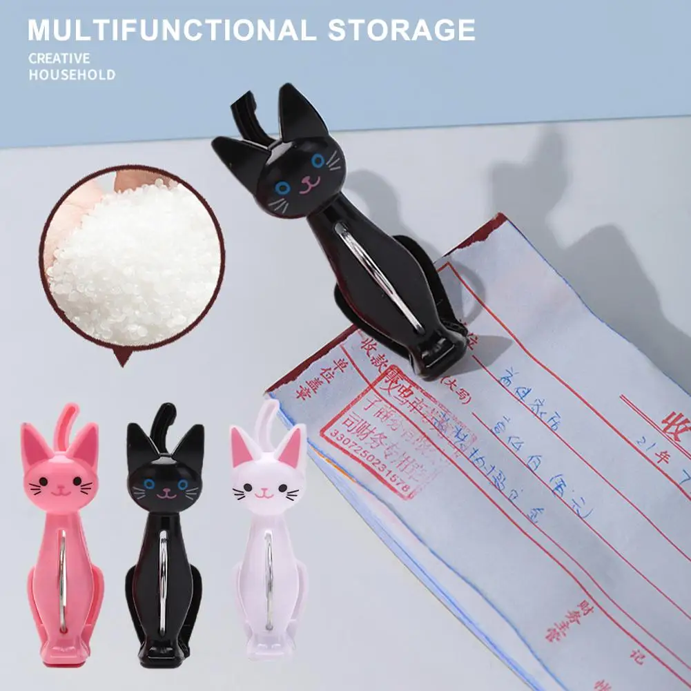 

4 Pcs/set Creative Cat Cartoon Clip Bags Strong Plastic Clothes-pin Socks Laundry Hanging Photo Clamps Shape Pegs Holder G1Y1