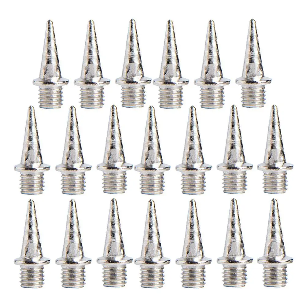 20 Stuks Stalen Schoen Spikes Vervangende Piramide Spoor-En Veldspikes Voor Sportschoenen Hardloopschoenen Zilver