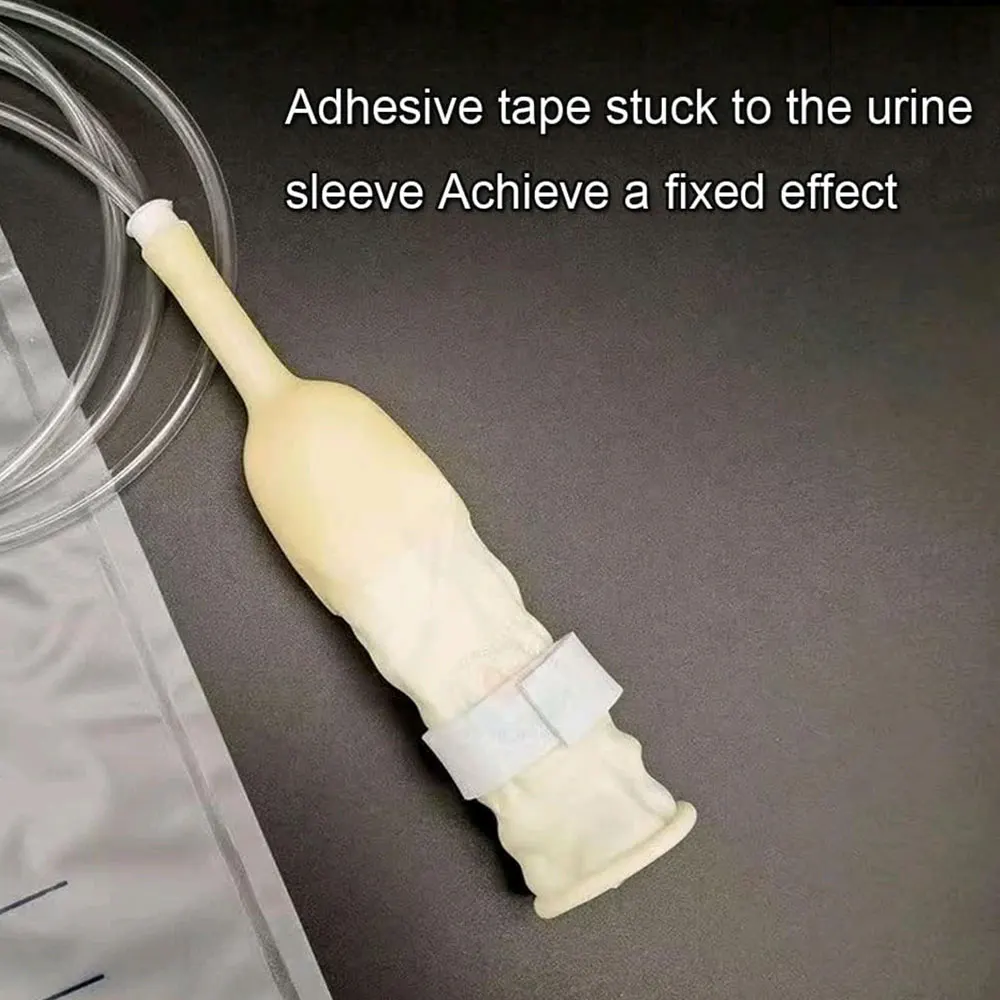 1Set 750-2000ml Male Latex Urinal External Drainage Catheter Latex Sleeve Urine Bag Incontinence Elderly Urine Collector Bag