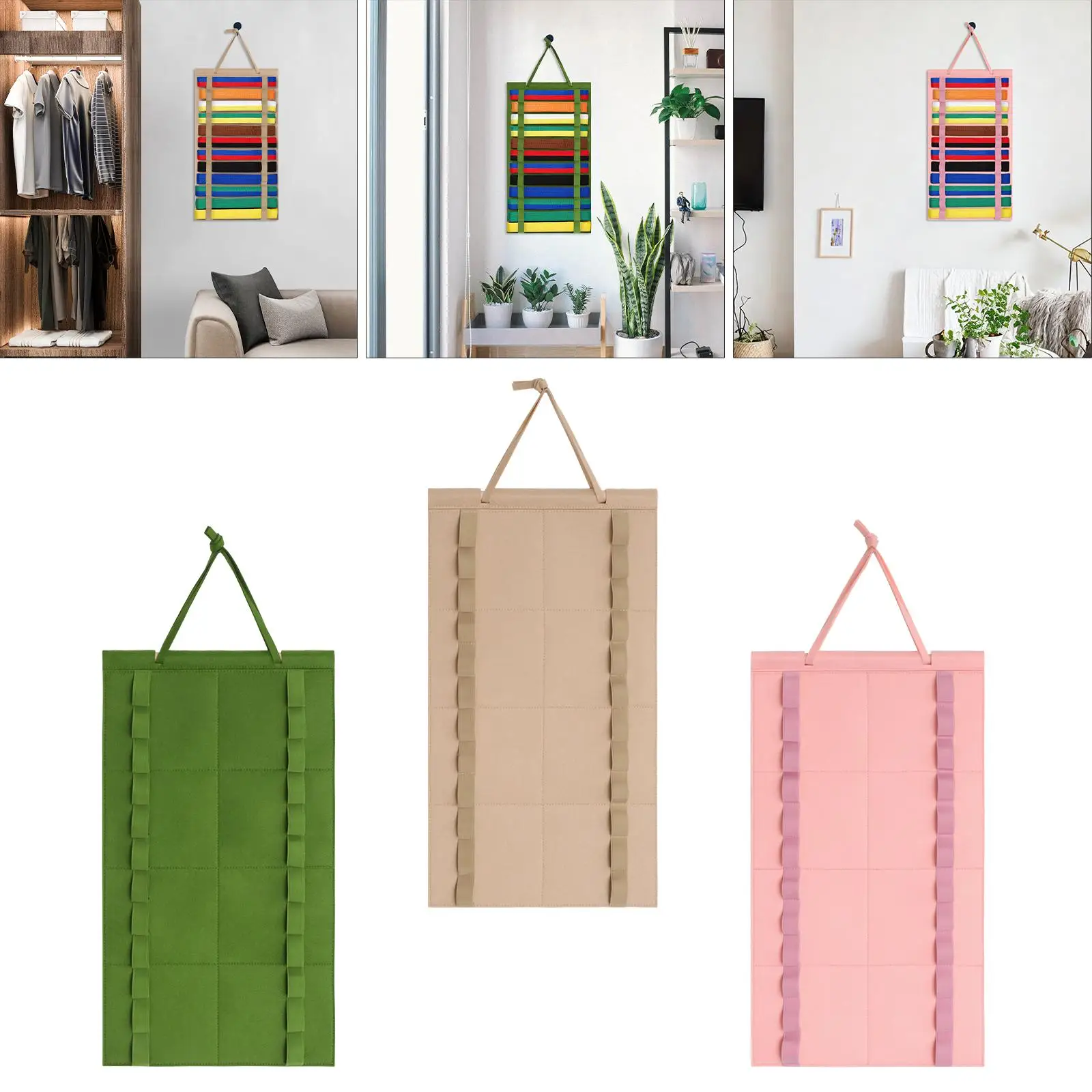 Martial Arts Belts Organizer,Hanging Display for 12 Belts Belt Display Holder,Taekwondo Belt Storage for Muay Thai Mma Adults