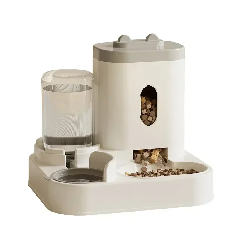 Automatic cat feeder with water fountain