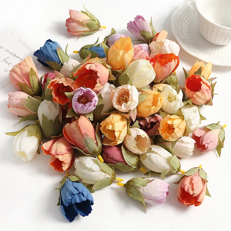 10/20pcs künstliche Blumen Köpfe Seide gefälschte Blumen für Hochzeits dekorationen Wohnkultur DIY Kranz Handwerk Girlande Geschenk zubehör – Detail 4