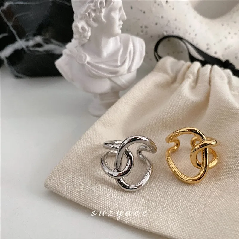 Silver Color Wraparound Fill Wrap Rings for Women Men Criss Cross Intertwined Handmade Rings Fashion Party Jewelry