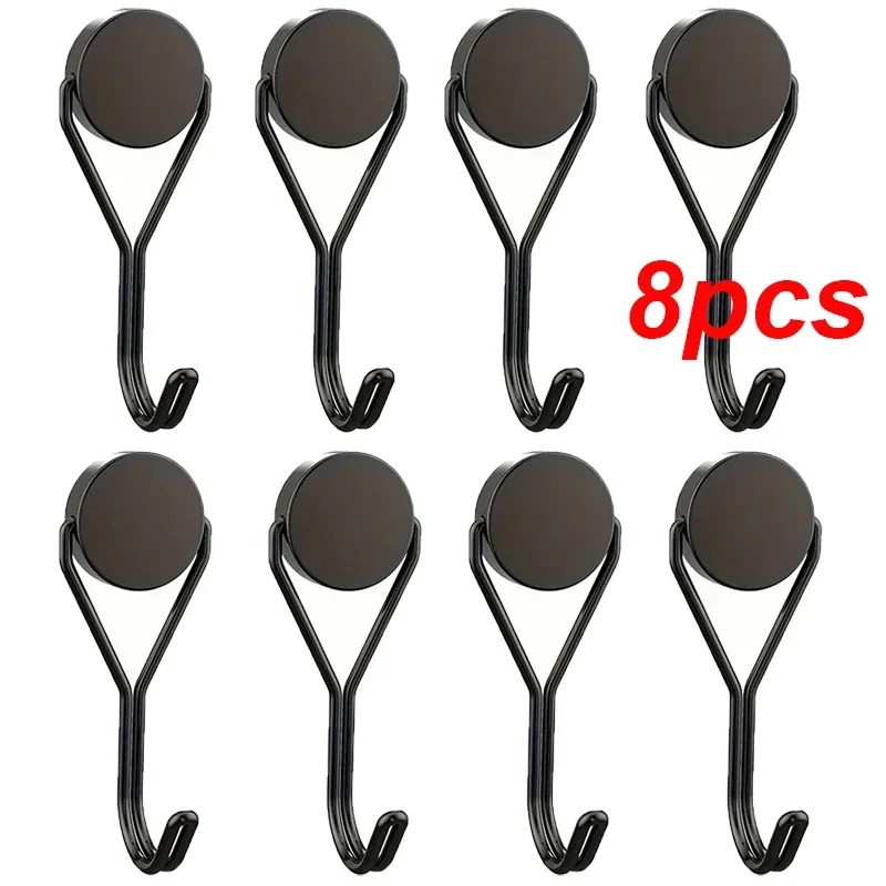 Magnetic Hooks 4Pcs Heavy-Duty Swivel Neodymium Magnets Multipurpose Hanging Solutions for Home