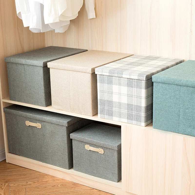 

Storage Box Cloth Art Organizing Box Oxford Cloth Storage Wardrobe Gadget Folding Cotton and Linen Toy Clothes Storage Bag