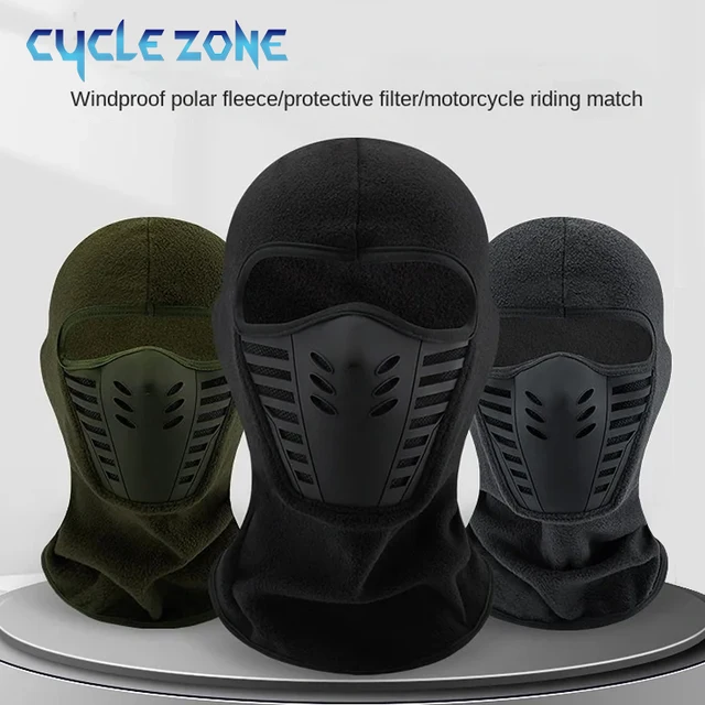Masque thermique d'hiver pour moto, cagoule coupe-vent, couverture faciale en polaire pour Ski, cyclisme, équitation, masque complet chaud anti-poussière 1
