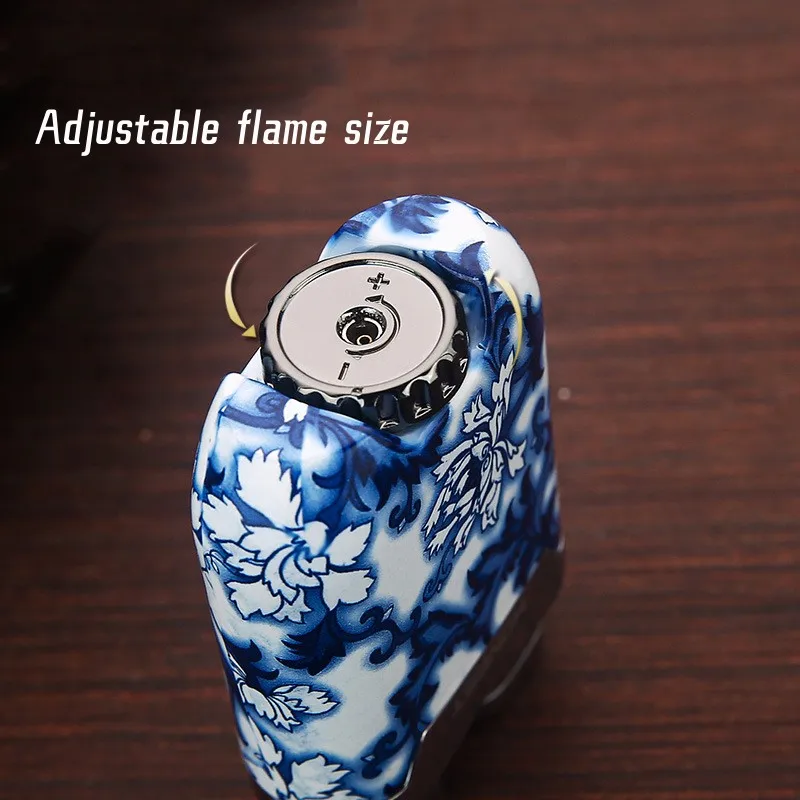Celadon Lighters for Men Metal Electronic Ignition Jet Lighters Windproof Torch Smoking Gift