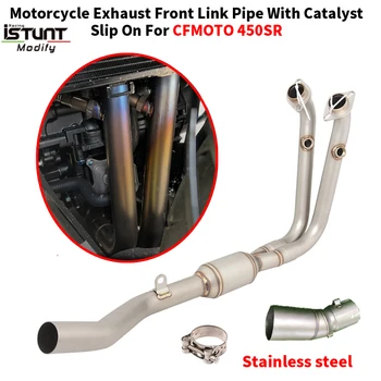 Slip On For CFMOTO 450SR 450 SS NK 2022 2023 Motorcycle Exhaust Escape Full Systems Modify Front Middle Link Pipe With Catalyst