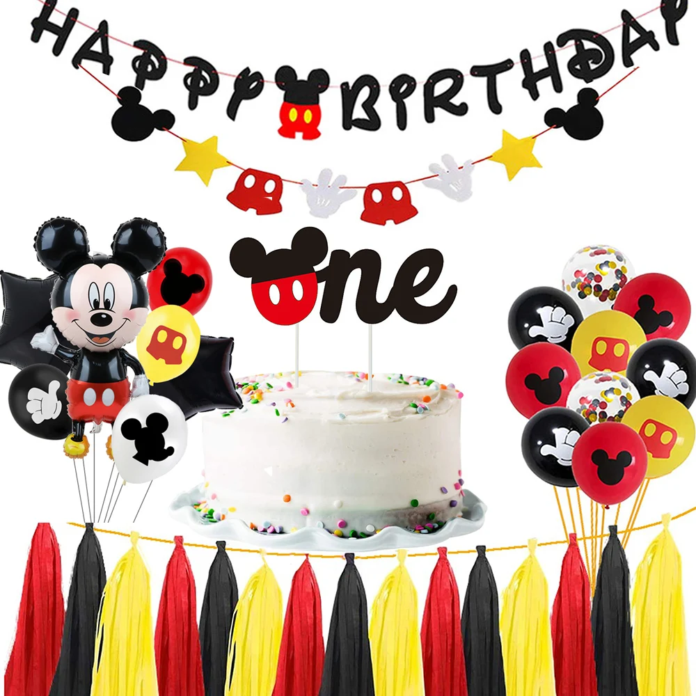

Mickey Mouse Theme Disposable Tableware Cup Plate Baby Children Birthday Party Supplies Kids Boys Family Friend Party Decoration