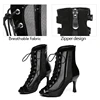 DKZSYIM Woman Dance Shoes Black Girls Ballroom High Top Dance Boots Ladies Custom Heels 5cm-11cm Latin Salsa Tango Dancing Shoes 3