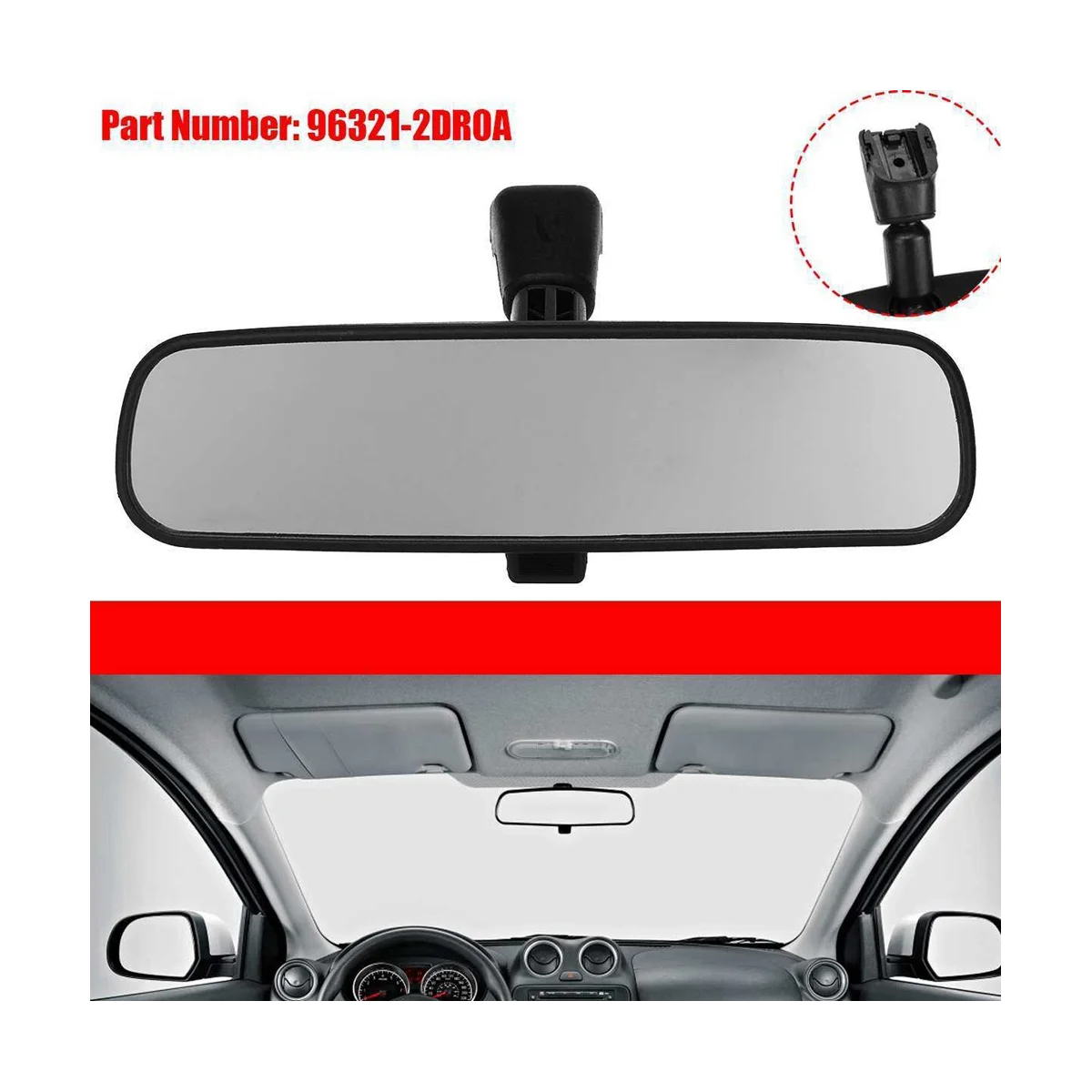 

Внутреннее зеркало заднего вида для Navara 350Z Altima 963212DR0A 96321-2DR0-A103 963212DR0A103