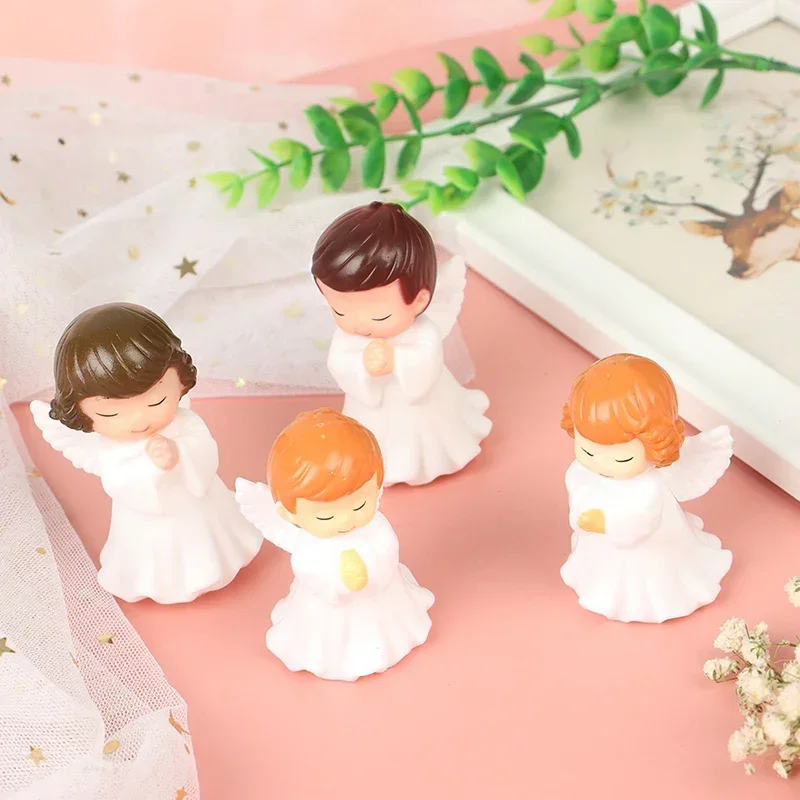 Plastic Little Angel Birthday Baking Decoration Ornaments for Men and Women in White Angel Baby Cake Scene Decoration Accessorie