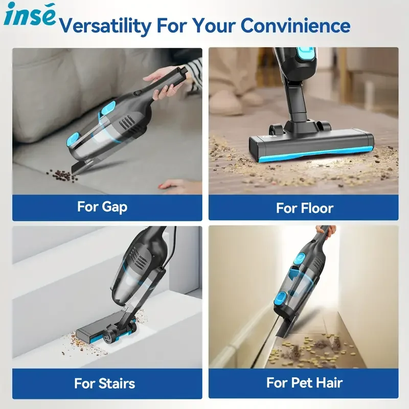 INSE R6 Corded Ultra-Lightweight Bagless Upright Vacuum, 15KPa Suction with 600W Motor,for Home Hard/Floor Carpet/Pet Hair/Car 4