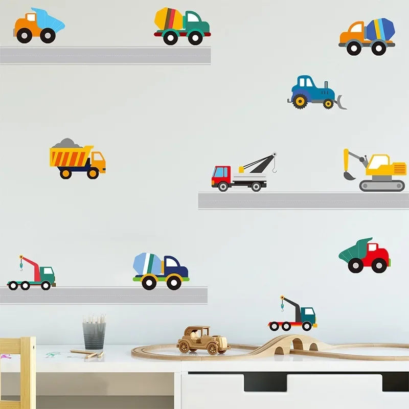Height Stickers Construction Vehicle Tower Crane Kids Room Kindergarten Baby Measuring Height Ruler Wall Stickers Boys Gift wall stickers,vinyl decal stickers