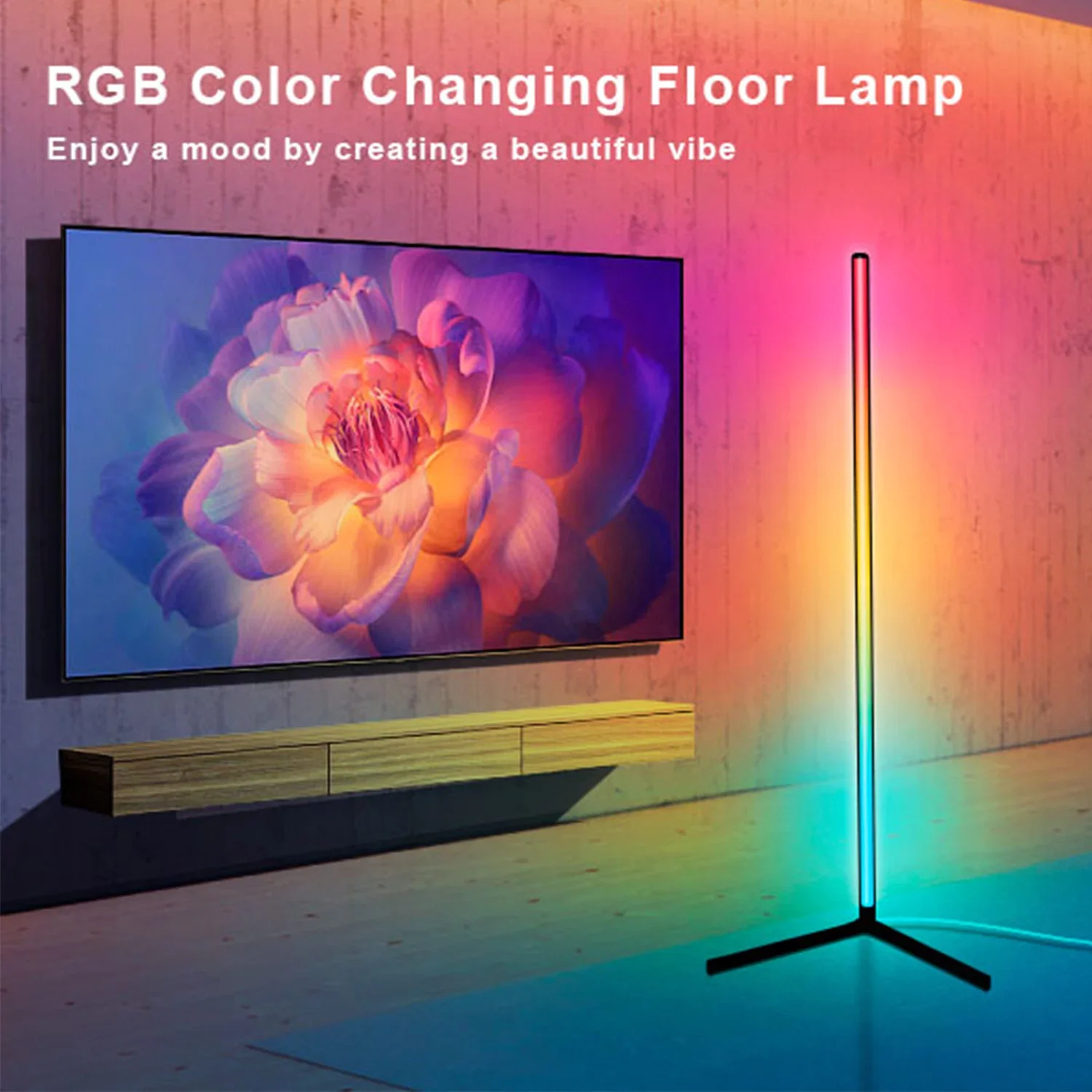Description Picture 2 of itemSmart RGB Led Dream Color Floor Lamps Music Sync Modern 16 Million Color Changing Standing Mood Light with APP Remote Control