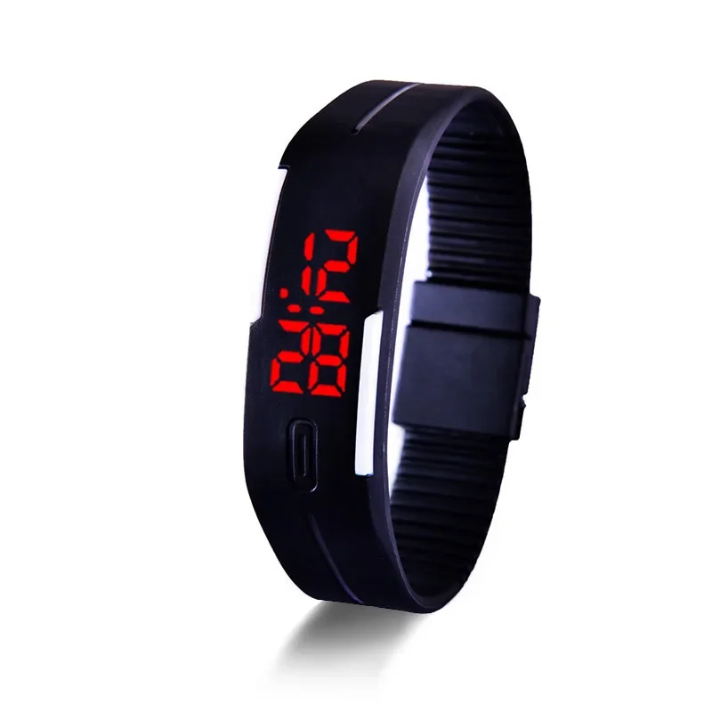 Montre Bracelet LED Numérique à écran Caché - Silicone Couleur Sarcelle - Unisexe Neuf Sans Emballage