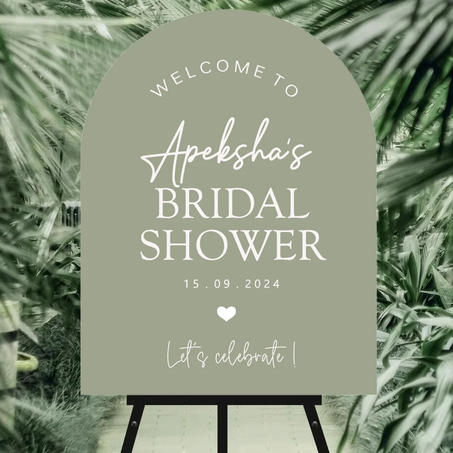 Wedding Welcome Sign Green Baby Shower Welcome Sign Personalized Wedding Birthday Party Direction DIY Decorations