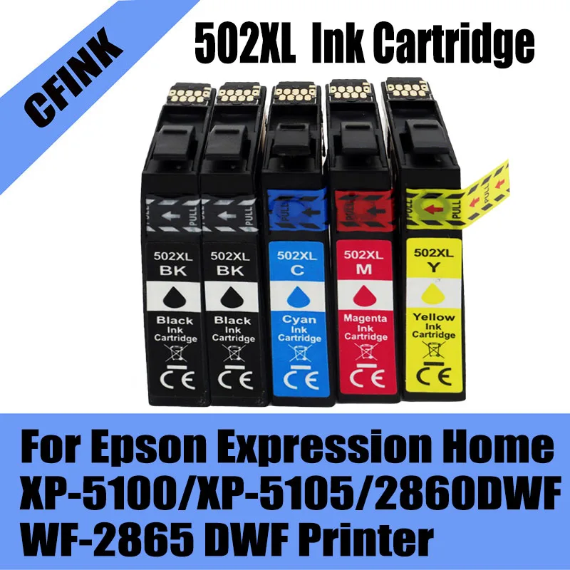 Amla 5× Cartucce Compatibile con Epson 502XL Cartucce Epson 502 per Epson XP 5100 XP 5105 XP