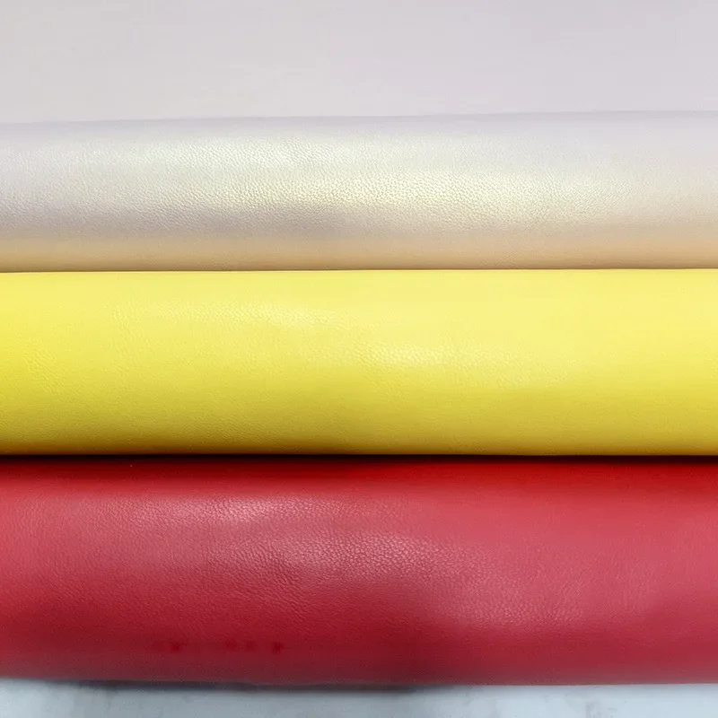 0.6mm Embroidery Thread Watermark Sheepskin Leather Ultra-Leather Women's Bag Shoe Material Artificial Leather Fabric