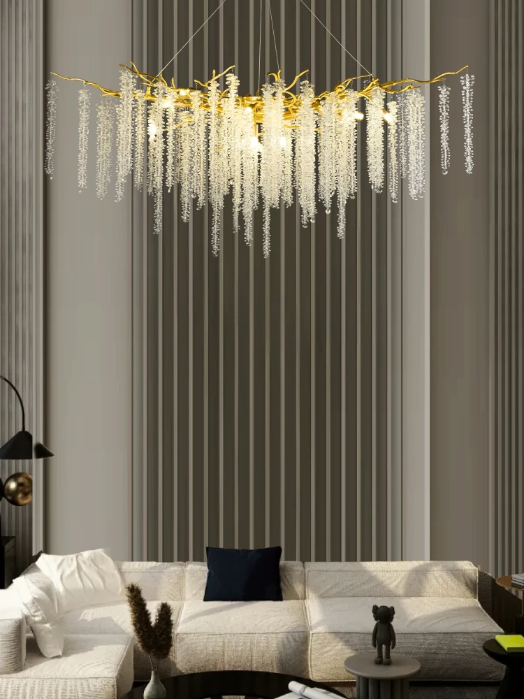 

Crystal Pendant Lamp Dining Room Hanging Light for Hall Living Room Crystal Chandelier Light Luxury Style Chandelier