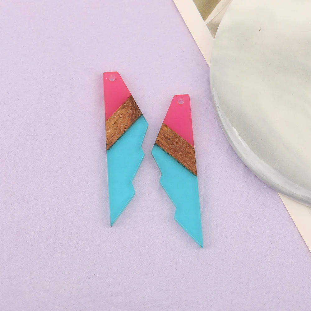 Cordial Design 40Pcs 14*53MM Jewelry Accessories/Hand Made Charms/Jewelry Findings&Components/Natural Wood&Resin/Serrated Shape - cordial