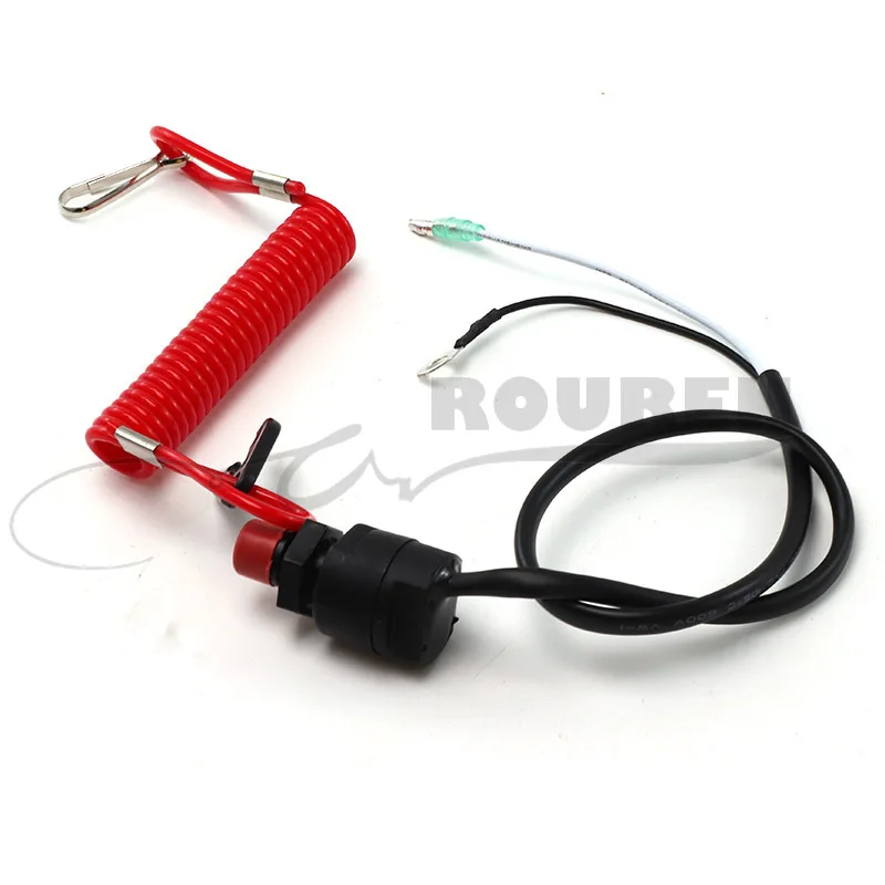 1 Pcs Car Accessories Outboard Cut Off Boat Motor Emergency Kill Stop Switch With Safety Tether Lanyard  For