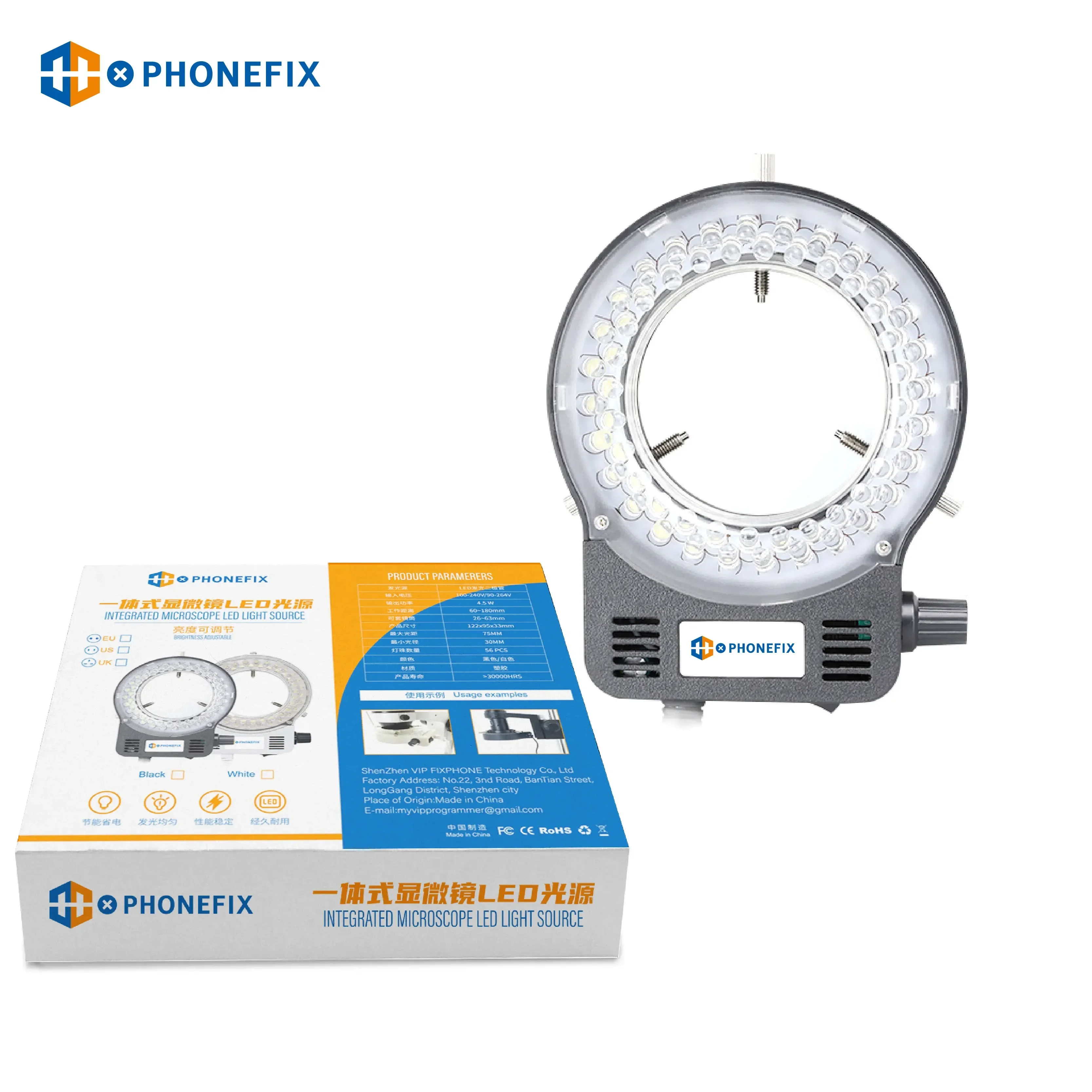 USB Adjustable 56 LED Beads Ring Light Microscope LED Lamp For Stereo Trinocular Microscope Lens Lighting PCB Soldering Repair microscope lamp