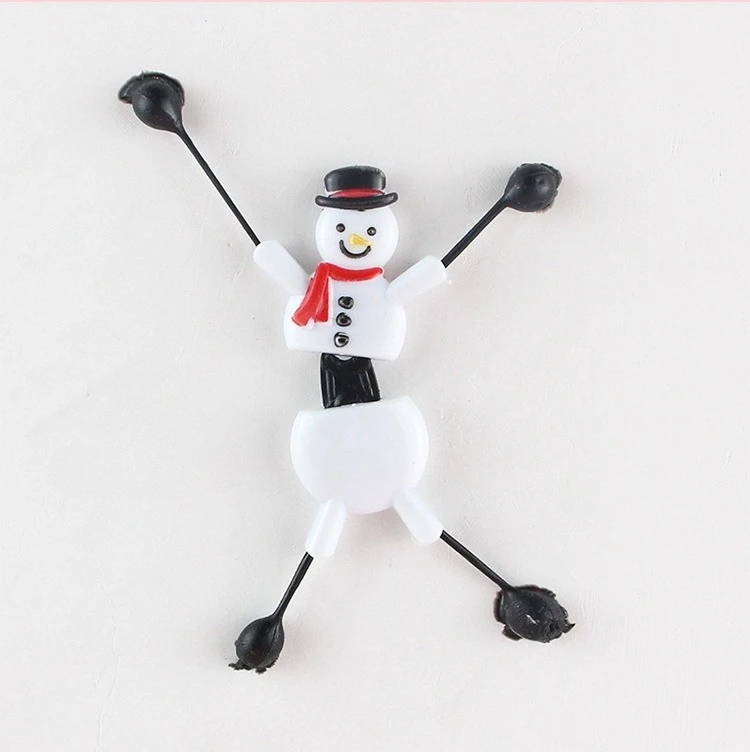 50-5Pcs Cute Snowman Christmas Sticky Wall Poseable Stretchy Toys 2026 New Year Gift Kids Birthday Party Favors Pinata Fillers
