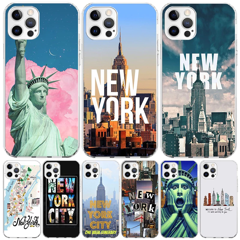 Nyc New York City Cover Phone Case Per Iphone 11 14 Pro Max 15 13 12 Mini X 8 6S 7 Plus Xs + Xr 5S Se Call Mobile Coque