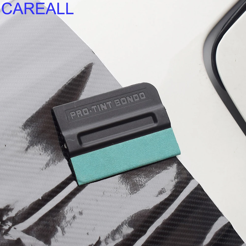 Magnetic Squeegee Carbon Fiber Film Vinyl Car Wrap Window Tint Magnet Scraper with Scratch-free Suede Felt Car Wrapping Tool