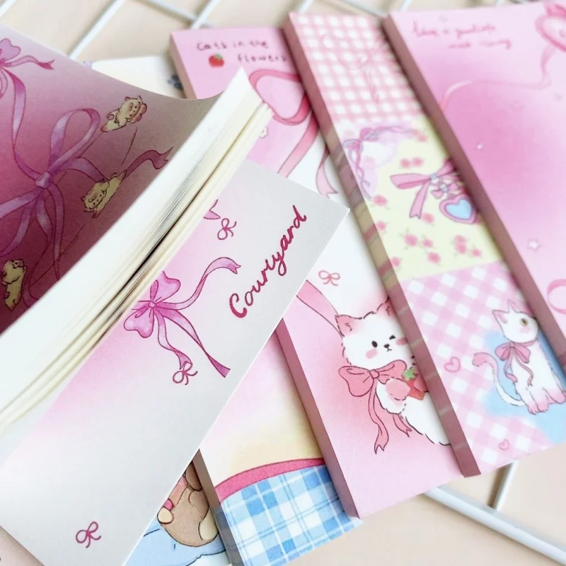 50Page/Book Pink Bow A7 Notepad，Tearable Pocket Notebook  Memo Pad Journal Decor Paper，Office School Supplies Stationery - 3