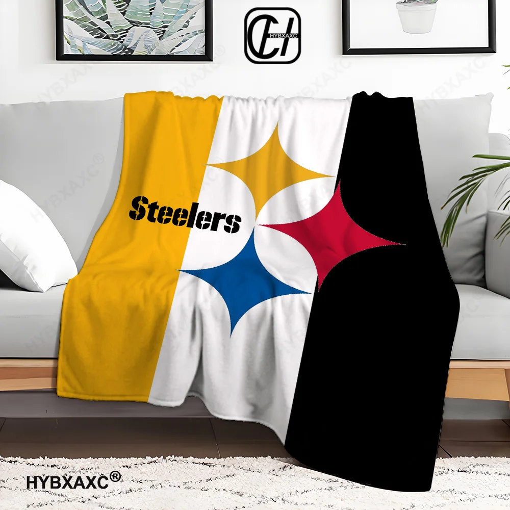 P-Pittsburgh S-Steelers HD Soft Blanket Soft Throw Blanket for Home Bedroom Bed Sofa Picnic Travel Cover Child Gift 100x130CM 6