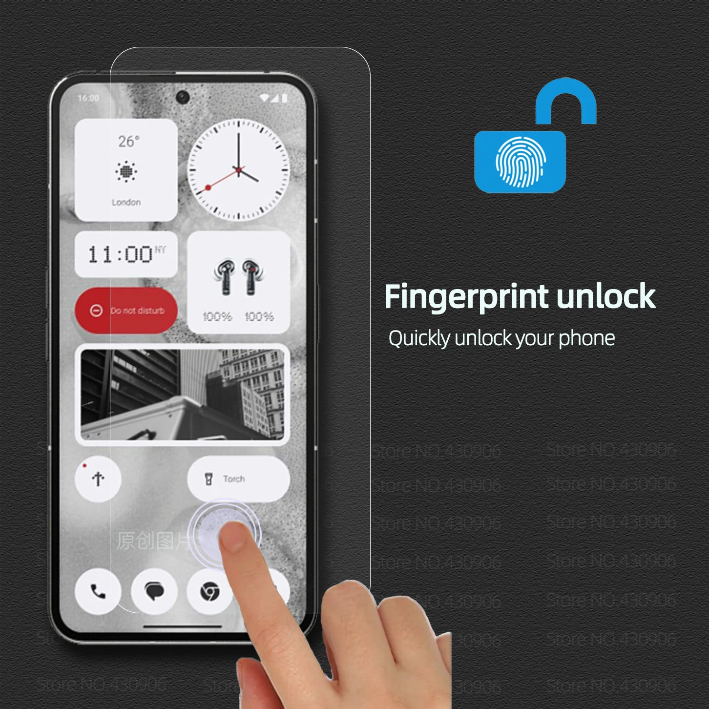Ultra-Clear Tempered Glass Screen Protector with Full Coverage & Fingerprint Unlocking